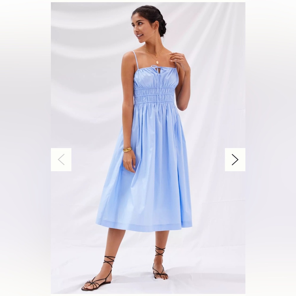 NWOT Anthropologie Sunday in Brooklyn Smocked Midi Baby Blue Dress
